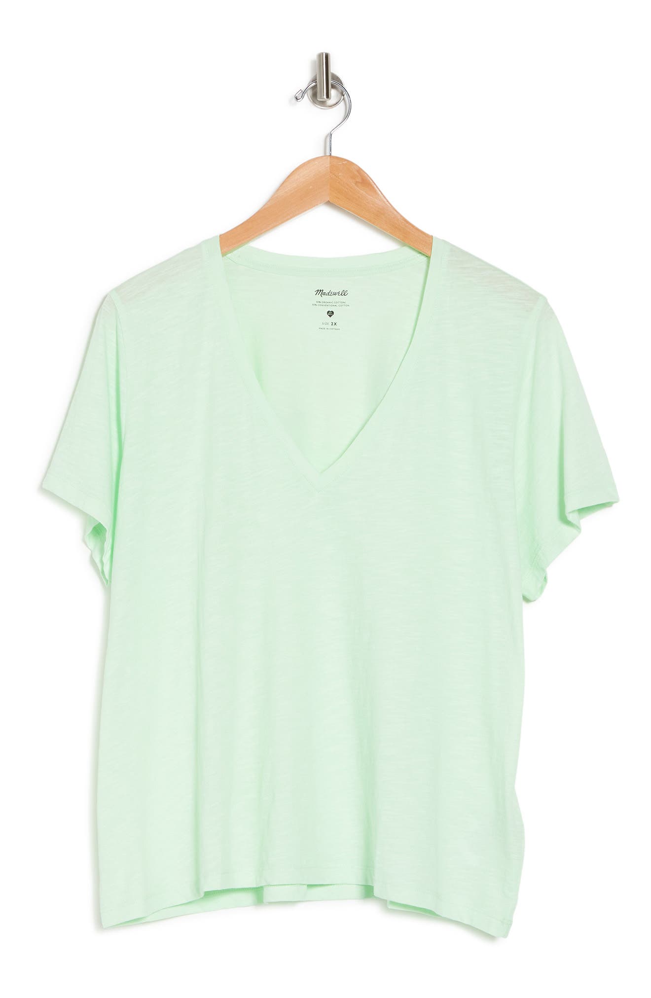 Madewell V-neck Short Sleeve T-shirt In Mint Sorbet