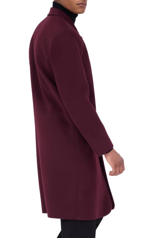 Bugatchi Wool Blend Coat In Cabernet