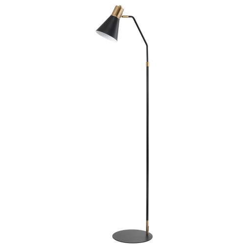 Jonathan Y Apollo Modern Metal Led Task Floor Lamp In Black/brass Gold