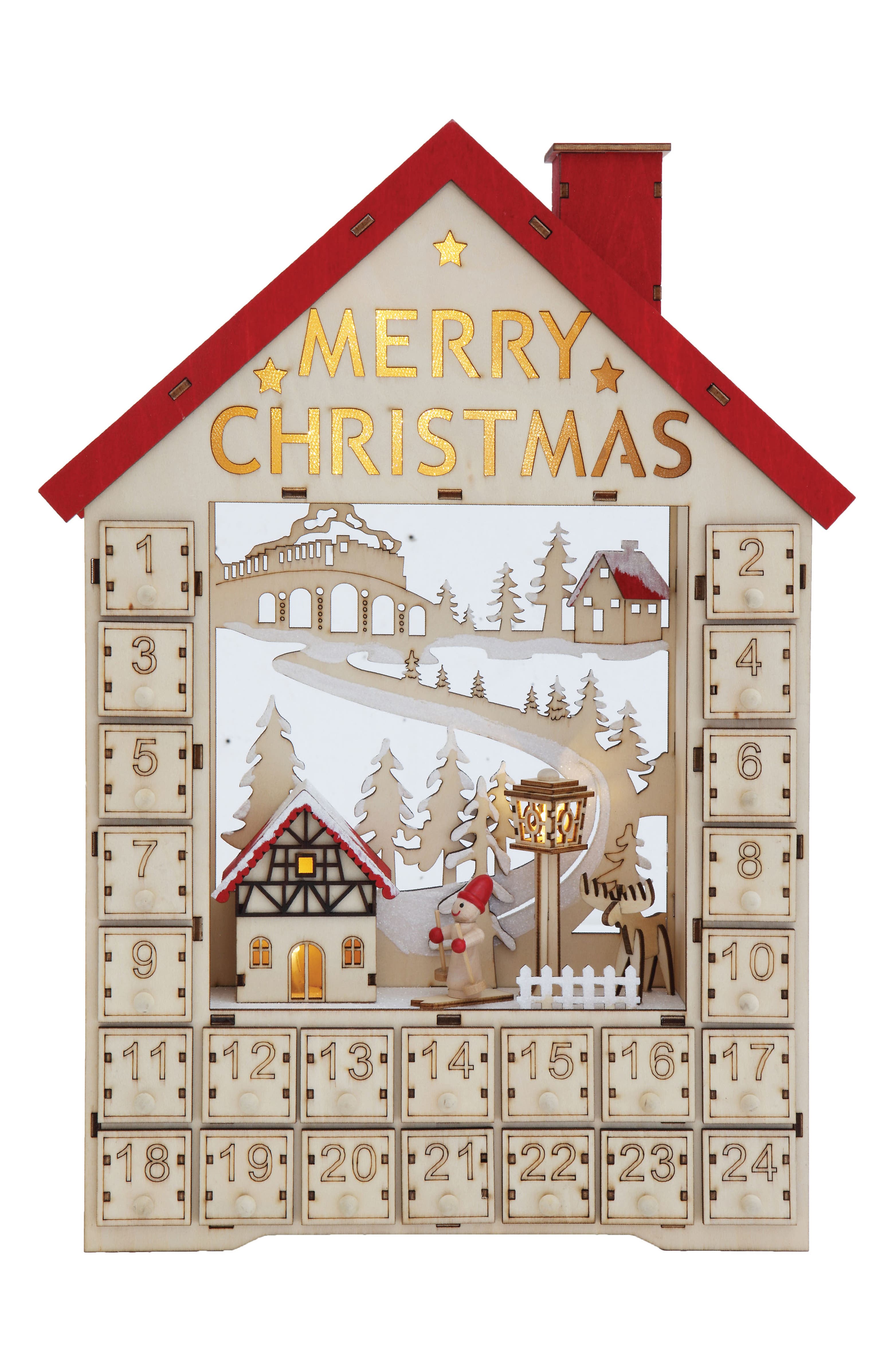 Creative CoOp Wooden House Advent Calendar Nordstrom