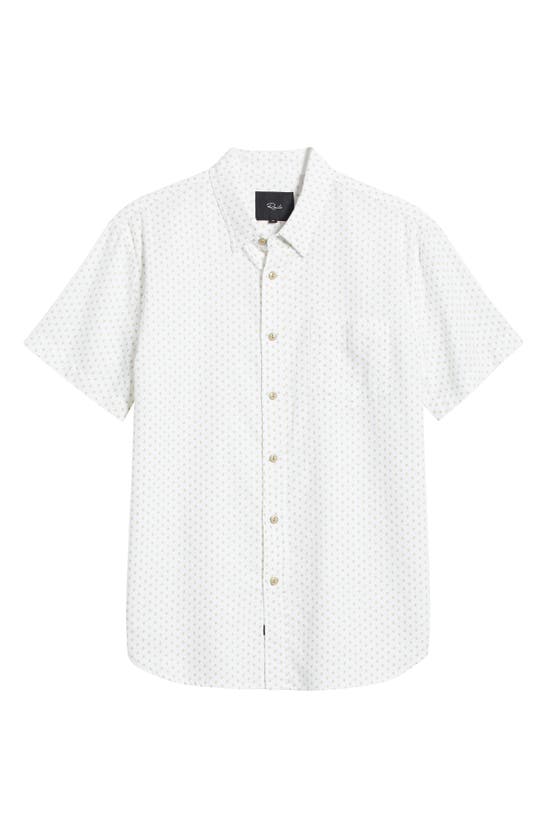 Shop Rails Fairfax Diamond Print Short Sleeve Cotton Button-up Shirt In Polygon Micro White