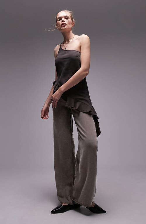 Low Rise Wide Leg Jeans in Brown