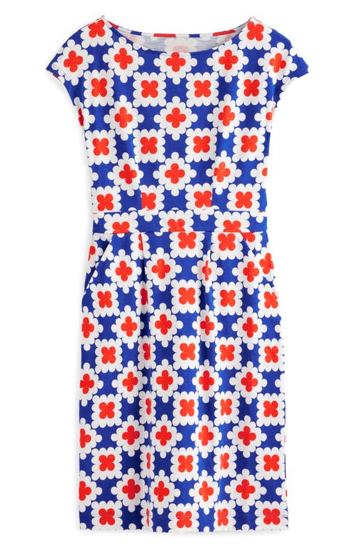 Florrie Floral Jersey Dress in Abstract Tile