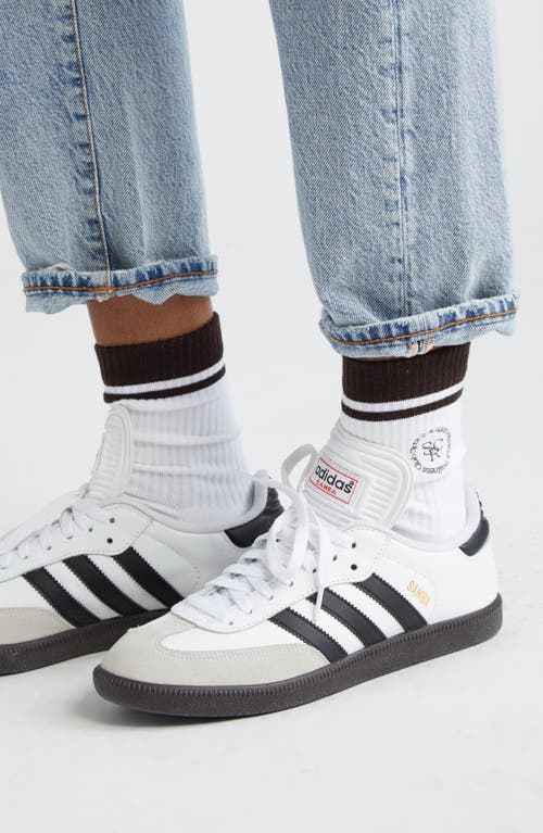 Embroidered Crew Socks in White