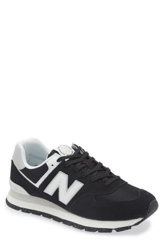 New Balance 574 Classic Sneaker In Black/ White 2