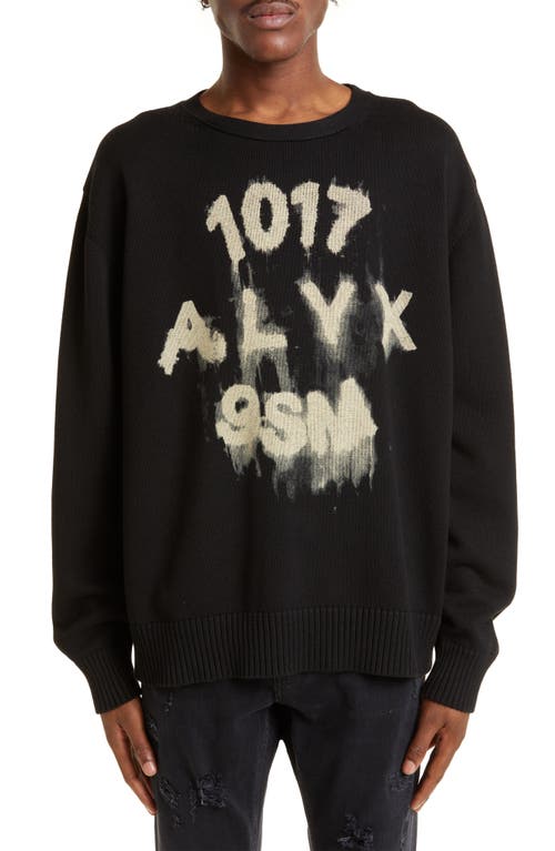 1017 ALYX 9SM Men's Crewneck Cotton Logo Sweater in Black