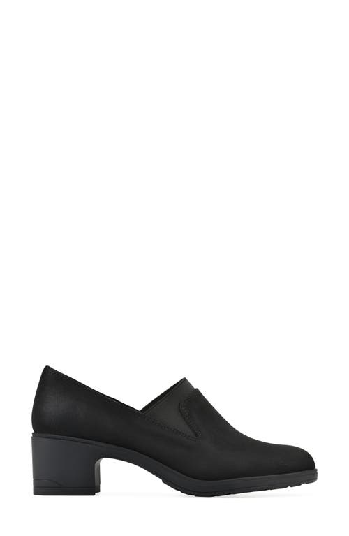 Cliffs By White Mountain Hunton Block Heel Loafer Pump In Black Suedette