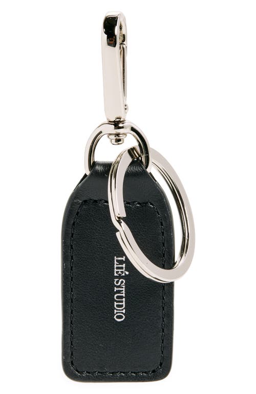 Lie Studio Lié Studio The Gaby Leather Tag Key Ring In Solid Black