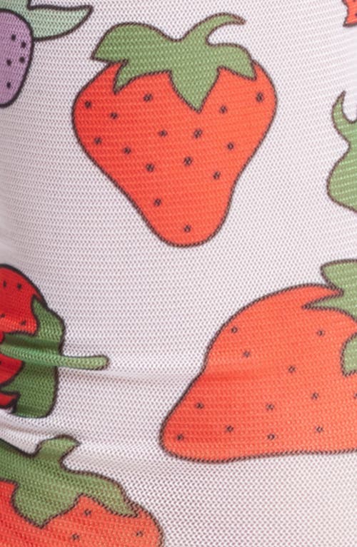 High Heel Jungle Retro Strawberry Mesh Socks In Nude