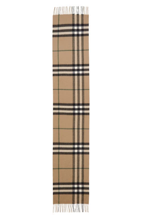 burberry Giant Check Fringe Cashmere Scarf in Linden at Nordstrom