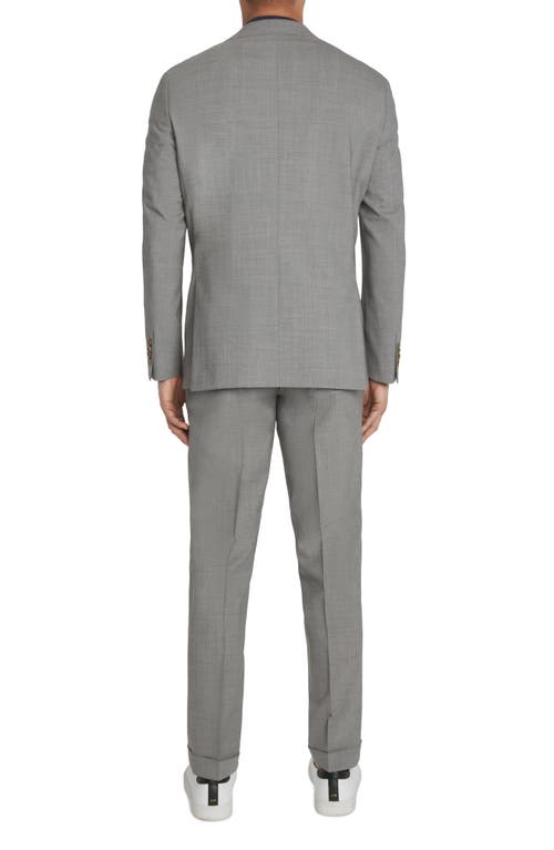 Jack Victor Dean Soft Constructed Stretch Wool Suit In Medium Grey