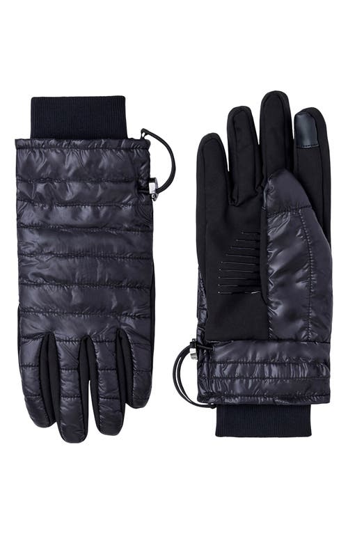 Alfie Quilted Recycled Nylon Gloves in Black