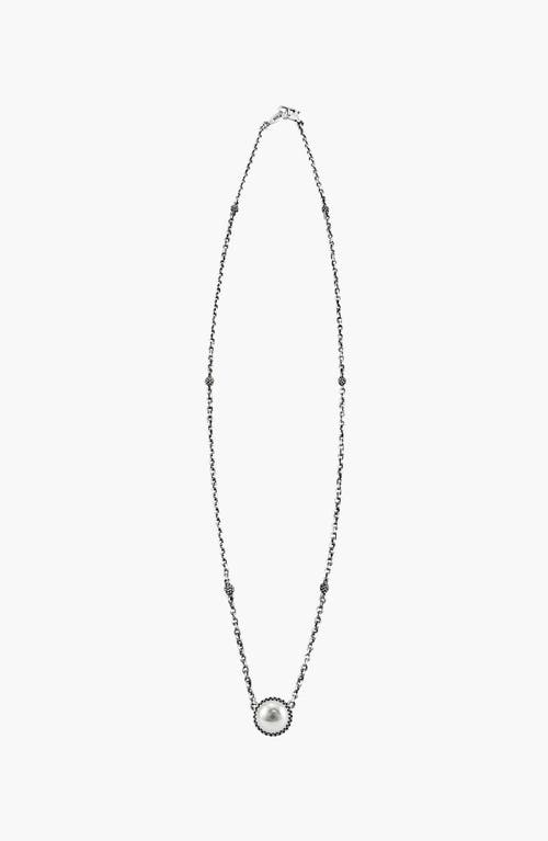 Shop Lagos Luna Freshwater Pearl Pendant Necklace In Silver/pearl