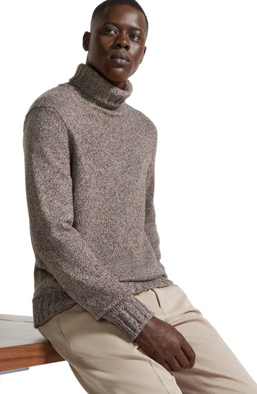 Shop Zegna Oasi Cashmere Mélange Turtleneck Sweater In Dark Foliage