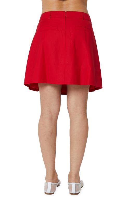 Shop Find Me Now Pleated Bow Miniskirt In Red