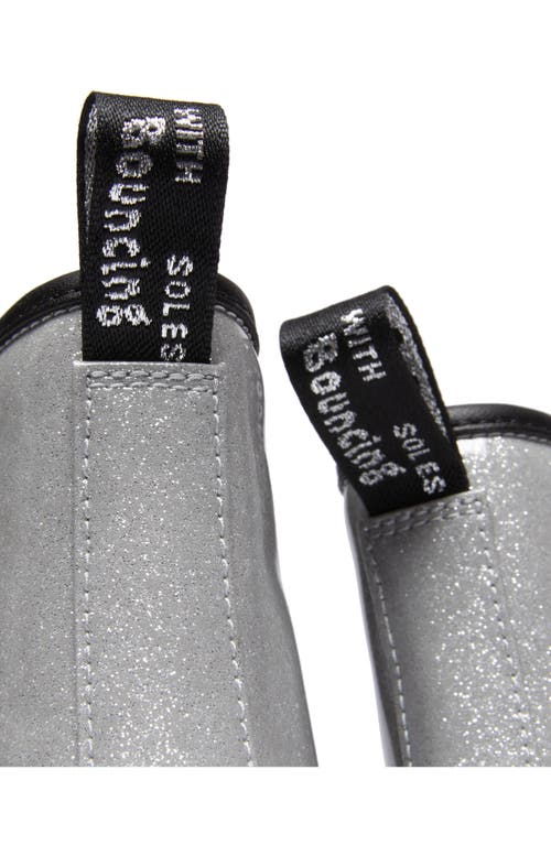 Dr. Martens' Dr. Martens Kids' Zavala Silver Coated Glitter Boot In Silver