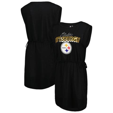 Pittsburgh Steelers Keyhole Sundress Casual Mini Tank Dress Lady Long  sleeve Top