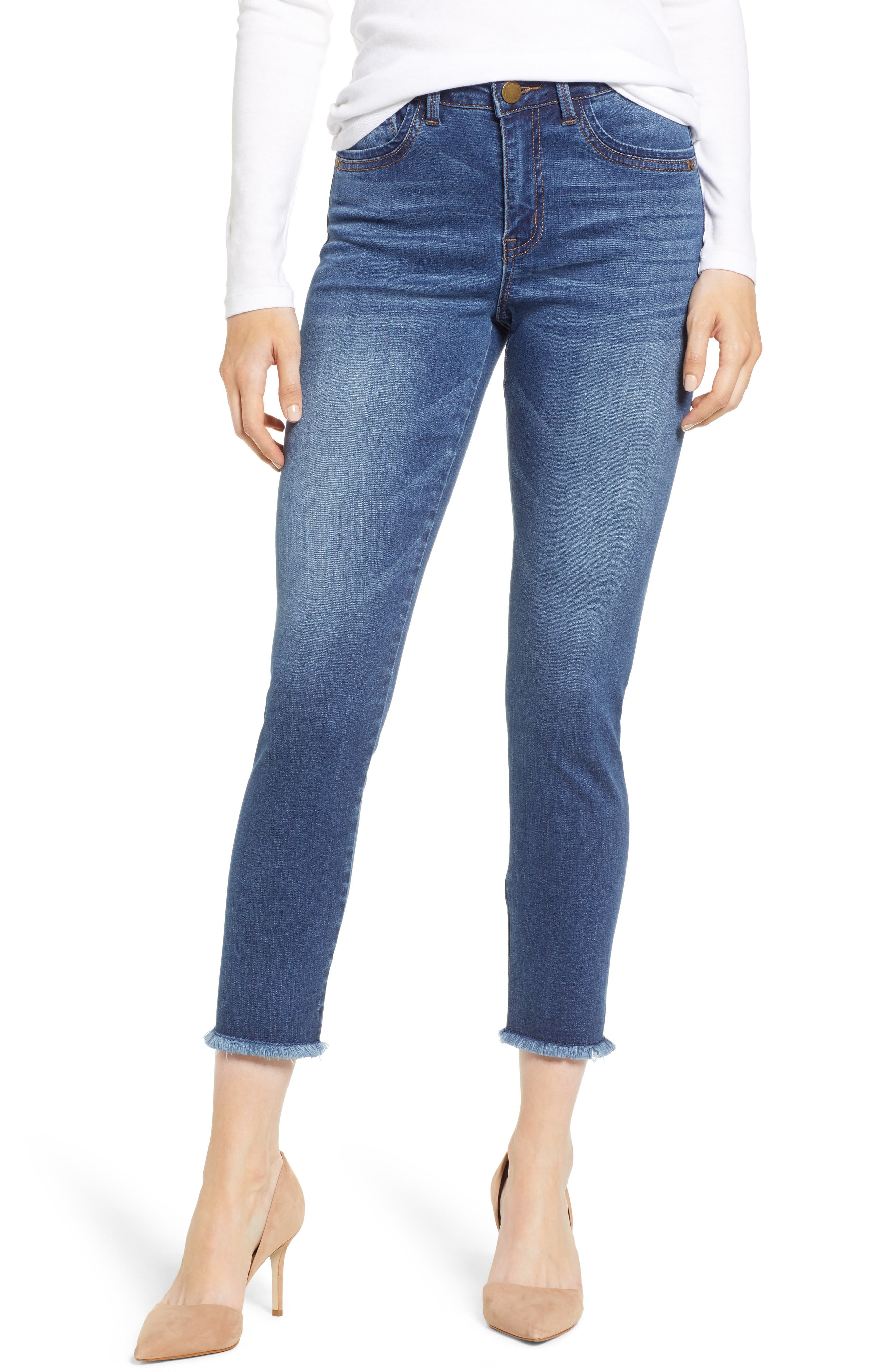 skinny frayed ankle jeans