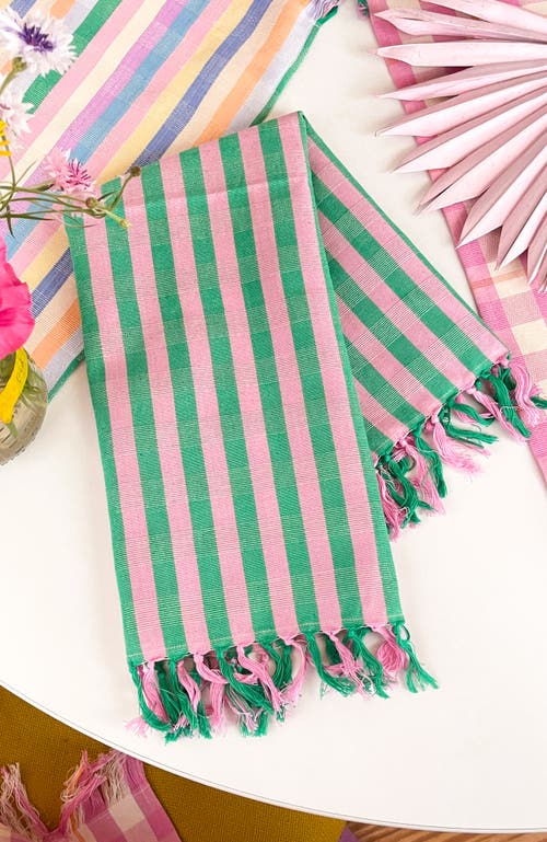 ARCHIVE NEW YORK ARCHIVE NEW YORK HANDWOVEN COLORFUL STRIPED COTTON KITCHEN TOWEL