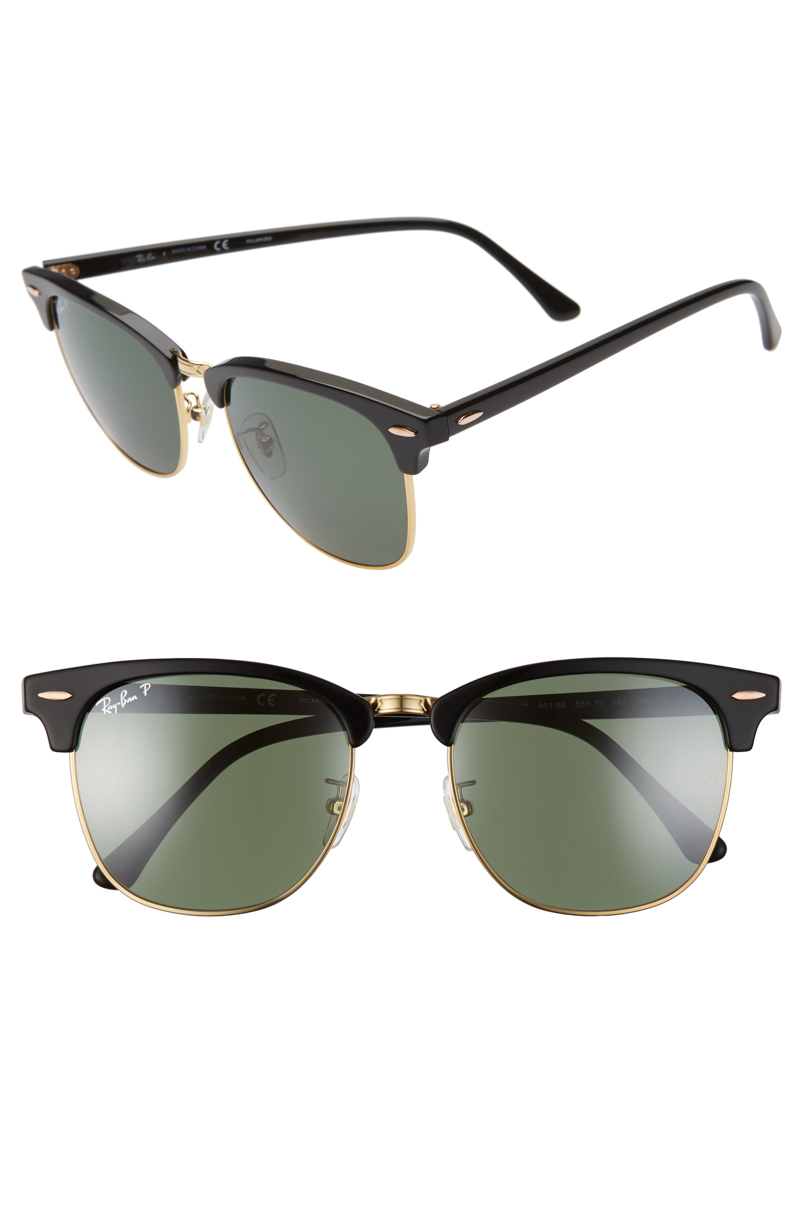 clubmaster 55mm sunglasses