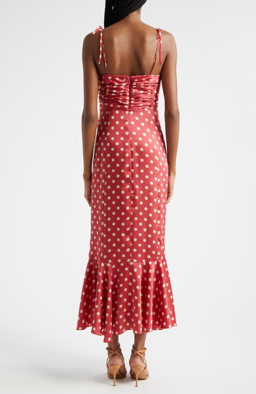 CINQ À SEPT CINQ À SEPT MIREYA POLKA DOT SIDE RUFFLE DRESS