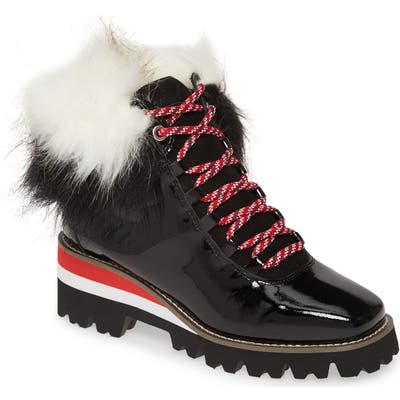 Cecelia New York Helen Faux Fur Trim Boot- Black