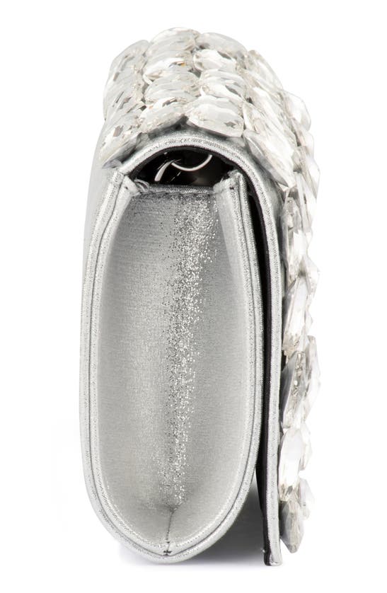 Shop Olga Berg Renata Crystal Encrusted Clutch In Silver