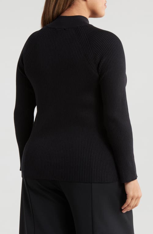 Shop Jones New York Rib Raglan Sleeve Sweater In Jones Black