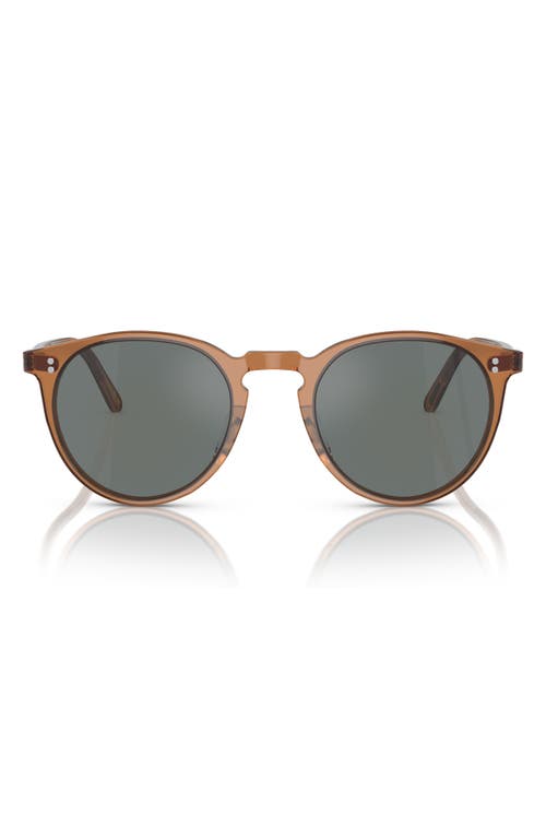Oliver Peoples O'malley 48mm Round Sunglasses In Brown