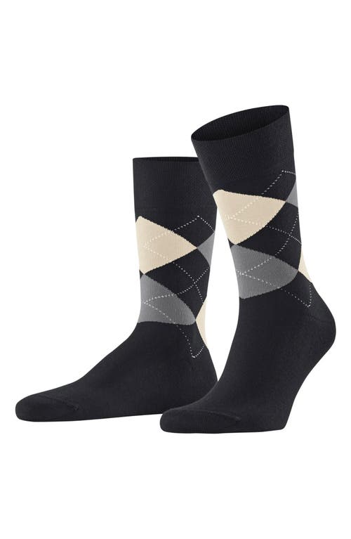 Falke Sensitive Argyle Crew Socks In Black