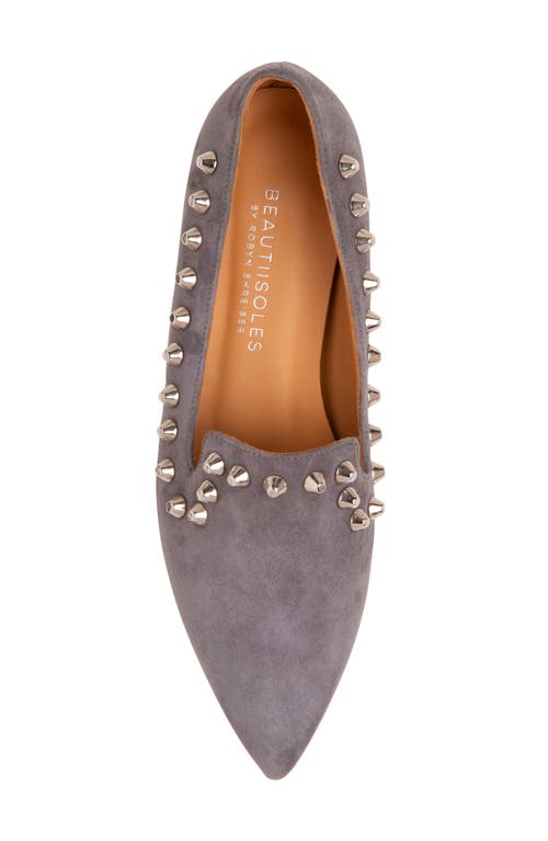 Beautiisoles Celeste Pointed Toe Loafer In Gray