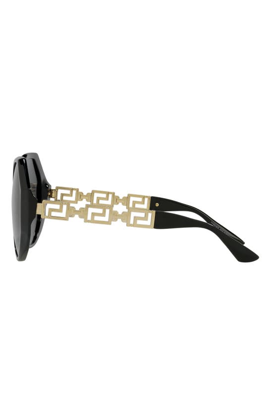 Shop Versace 59mm Round Sunglasses In Black Grey