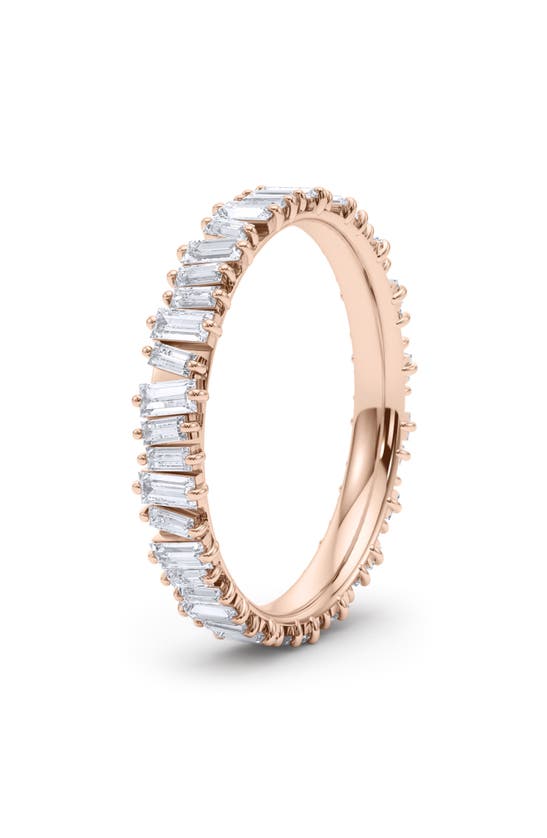 Shop Hautecarat Lab Created Baguette Diamond Tennis Bangle In 18k Rose Gold