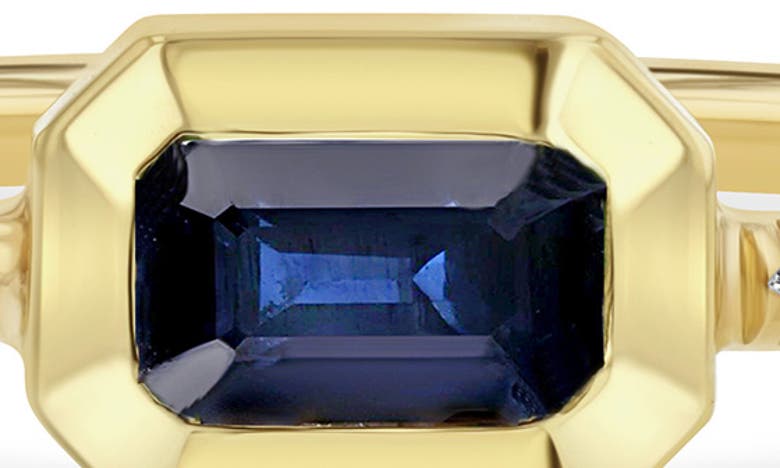Shop Zoë Chicco Blue Sapphire & Diamond Ring In Yellow Gold