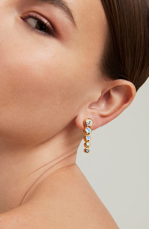 Dean Davidson Signature Statement Drop Earrings In Yellow Gold/moonstone