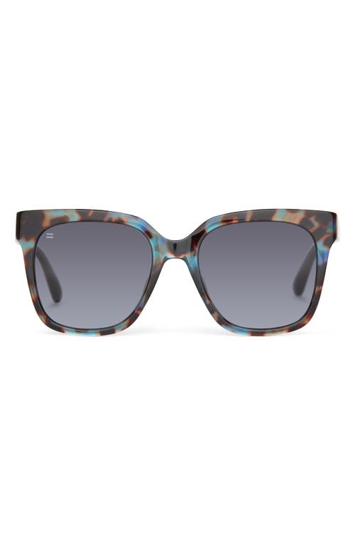 TOMS Natasha 53mm Polarized Square Sunglasses in Pacific Blue Tort/Dark Grey 