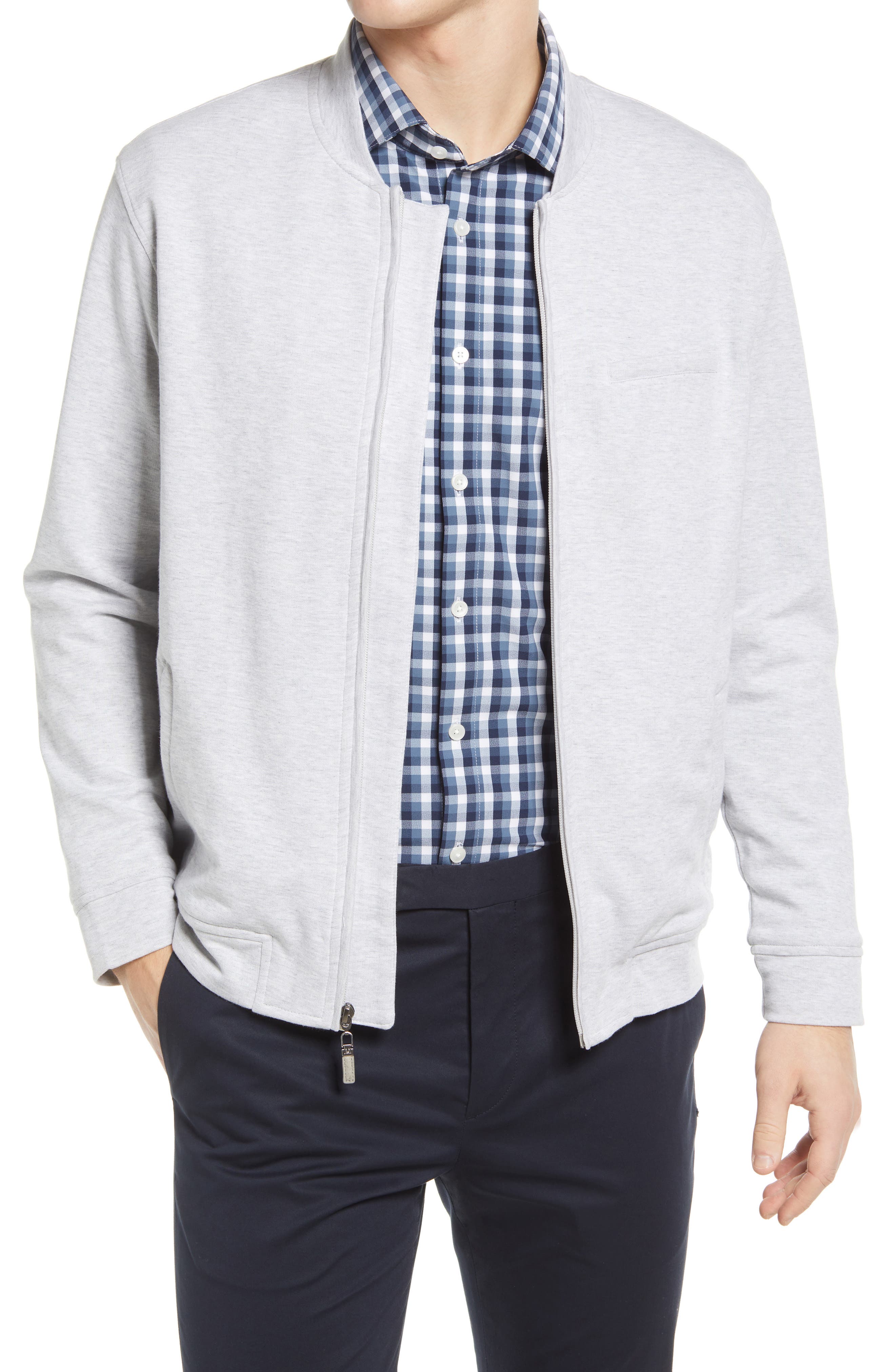 light gray bomber jacket