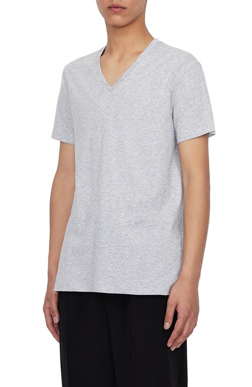 Heathered V-Neck T-Shirt in Heathered Grey