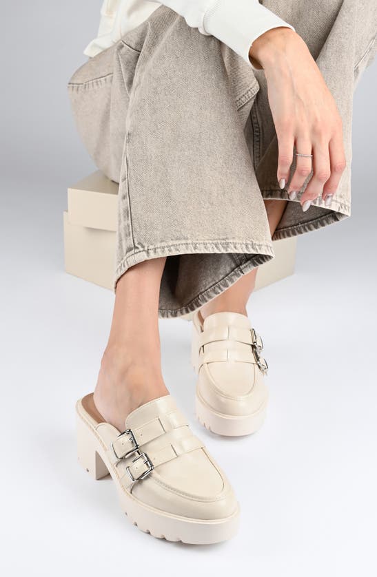 Shop Journee Collection Brydie Platform Mule In Off White