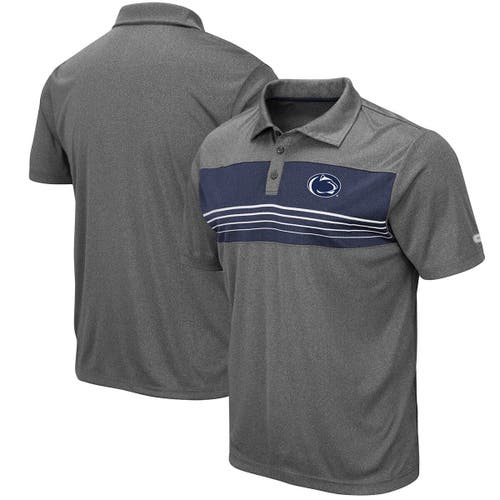 Men's Colosseum Heathered Charcoal Penn State Nittany Lions Smithers Polo in Heather Charcoal