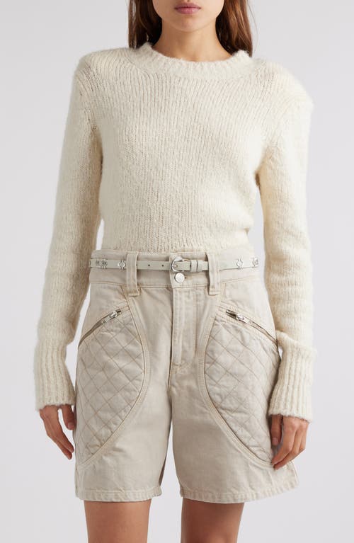 Shop Isabel Marant Kalo Crewneck Sweater In Ecru