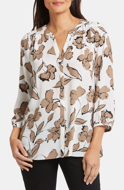 Shop Nydj Pintuck Blouse In Lotusland