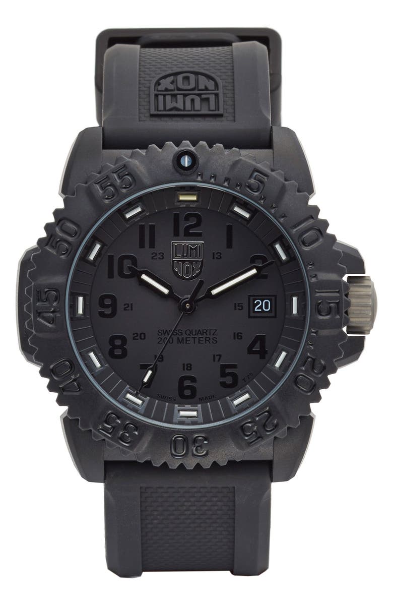 Luminox 'Sea - Navy SEAL Colormark' Silicone Strap Watch, 43mm | Nordstrom