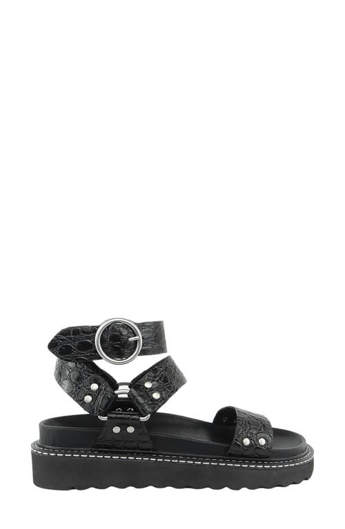 Caverley Burt Platform Sandal In Black Croc