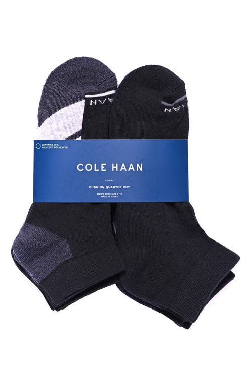 Cole Haan Assorted 6-Pack Cushioned Ankle Socks in Black