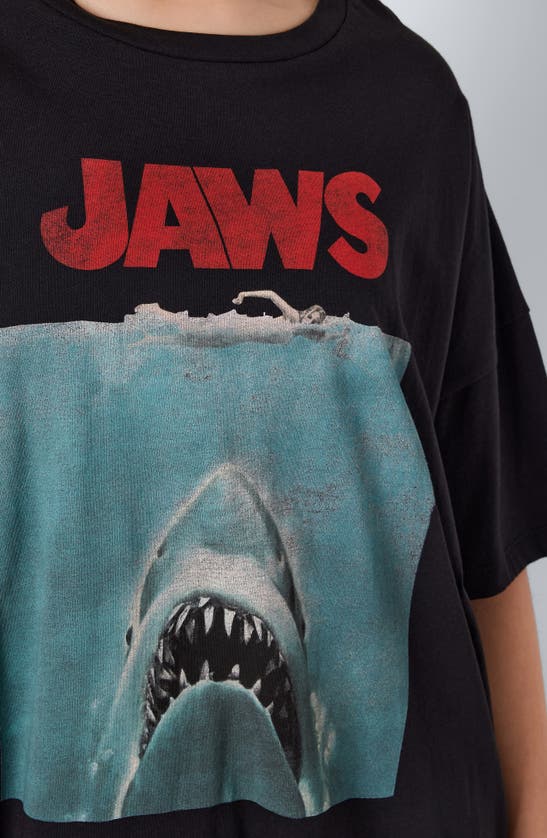 Shop Noisy May Jaws Cotton Graphic T-shirt In Black Printjaws