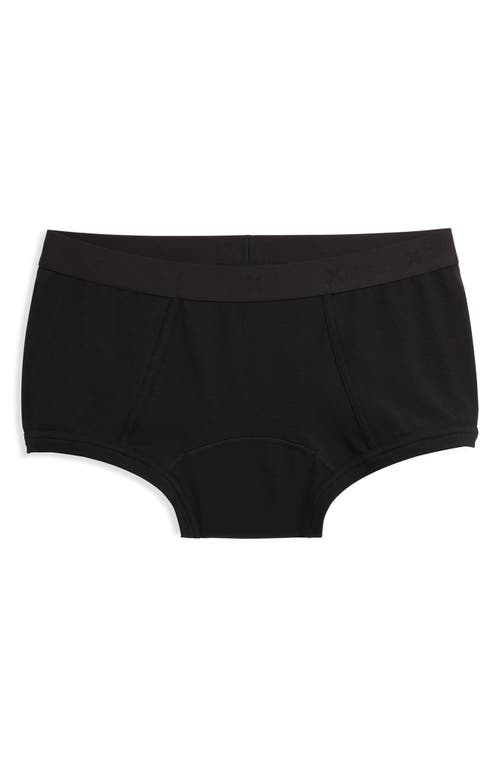 TomboyX First Line Stretch Cotton Period Boyshorts Black at Nordstrom,