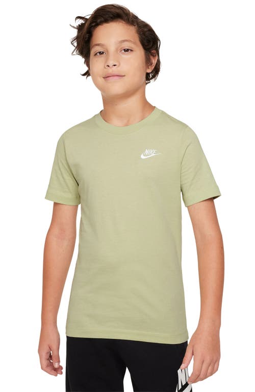 Nike Kids' Embroidered Swoosh T-shirt In Olive Aura/white