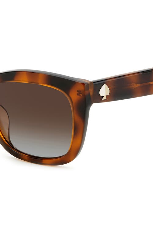 Shop Kate Spade New York Tammy 53mm Rectangular Sunglasses In Havana/brown Grad Polar