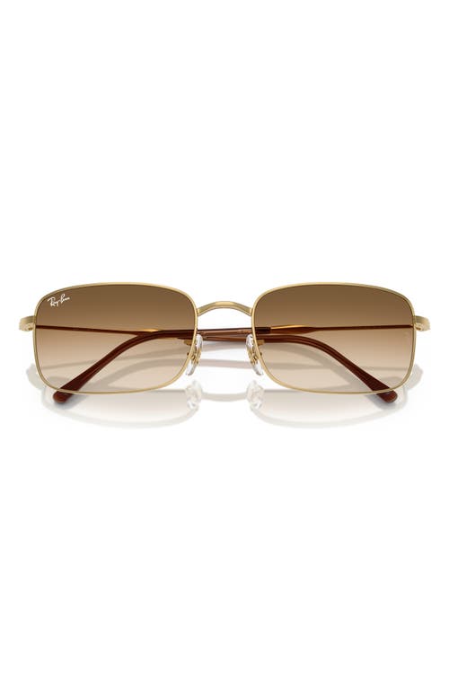 Ray Ban Rb3746 Sunglasses Arista Gold Frame Brown Lenses 59-20 In Gold Flash